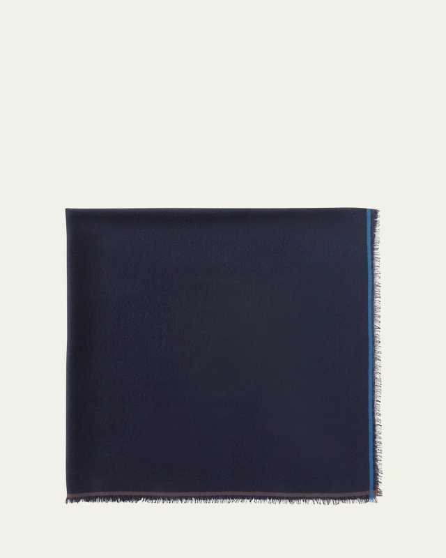Cashmere Striped Trim Scarf