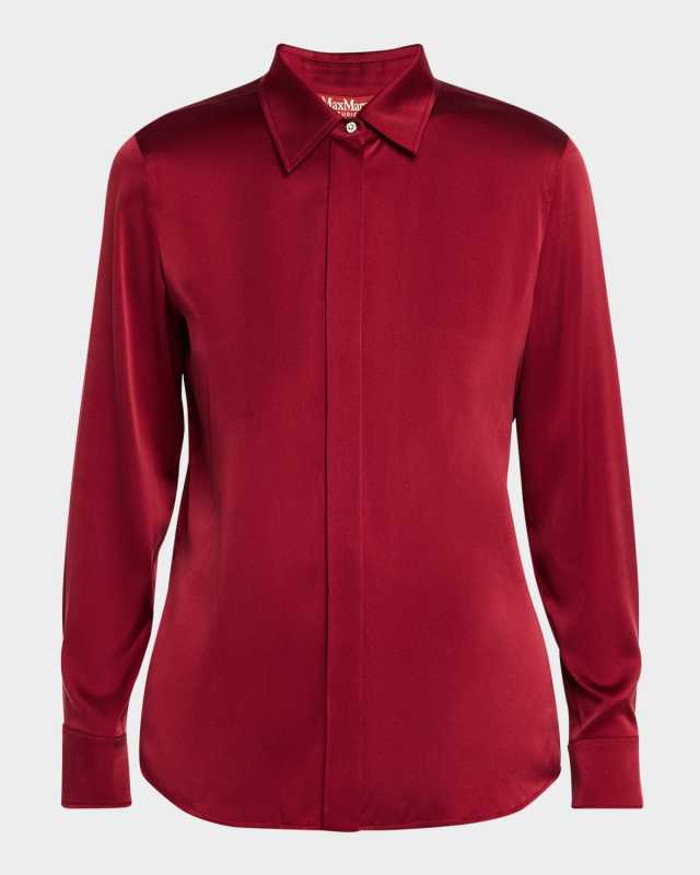 Baden Button-Down Stretch Silk Shirt