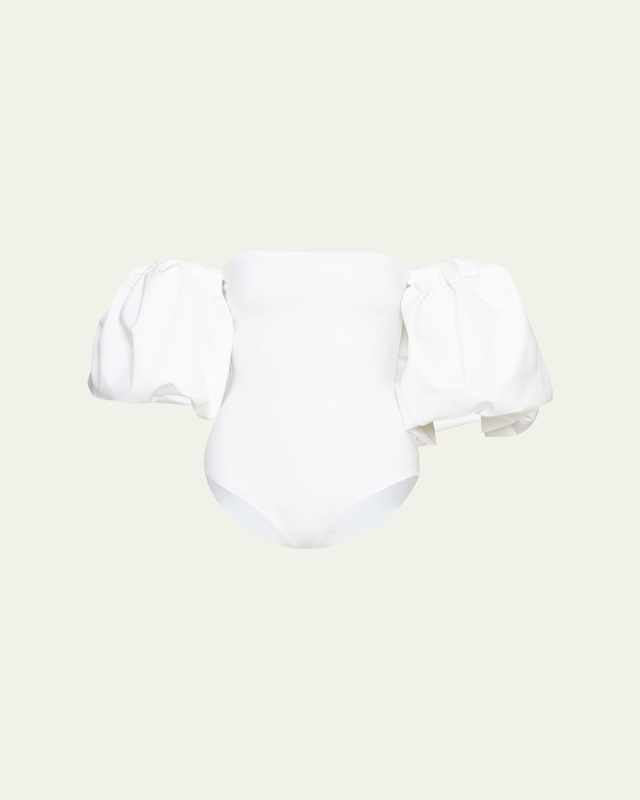 Theo Blouson-Sleeve One-Piece Swimsuit