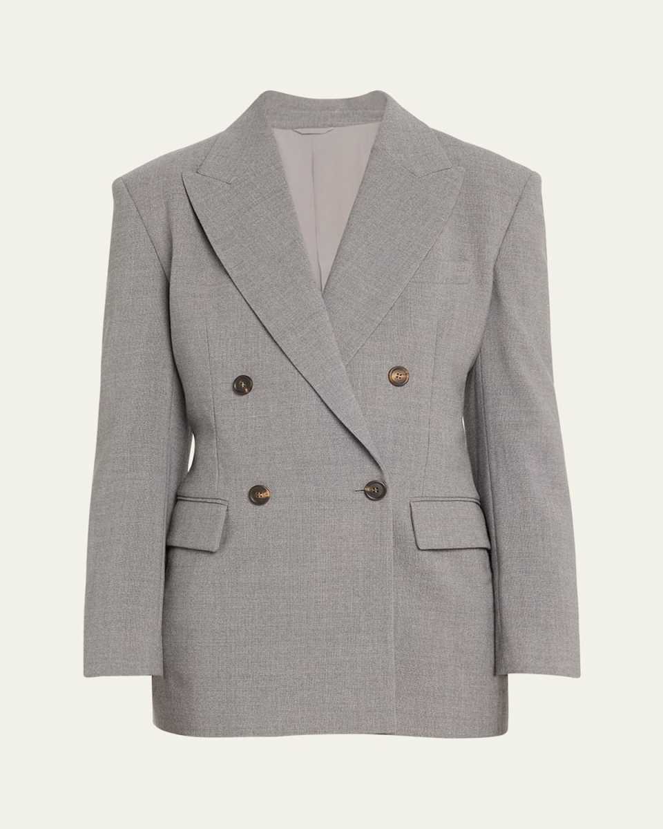 Double-Breasted Panama Wool Jacket