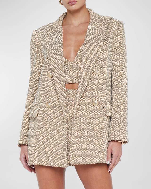 Riva Knit Double-Breasted Blazer