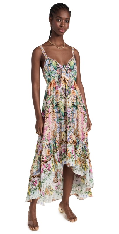 Camilla Tie Front High Low Dress Flowers Of Neptune