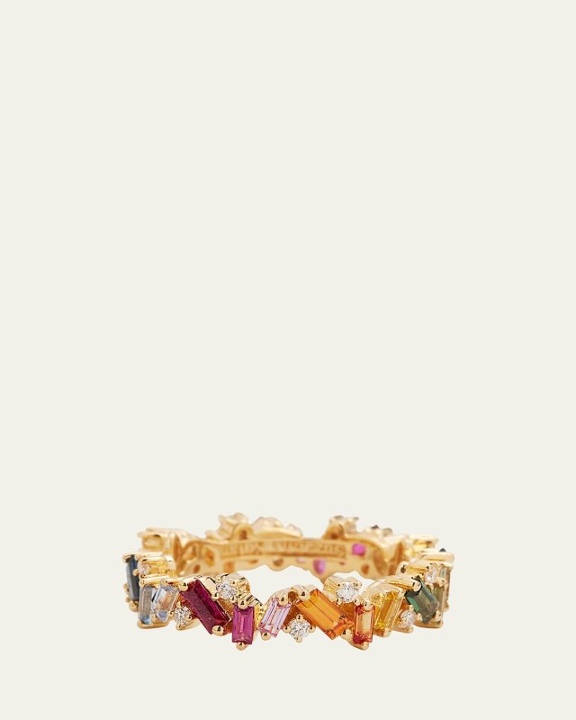 18K Gold Sapphire and Diamond Frenzy Eternity Band Ring