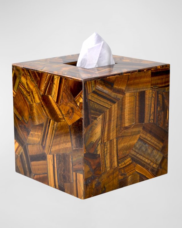 Taj Random Tiger Eye Boutique Tissue Holder