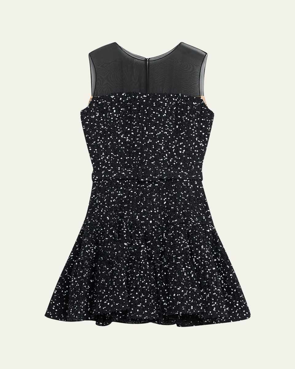Sleeveless Eyelash Fil Coupe Mini Illusion Dress