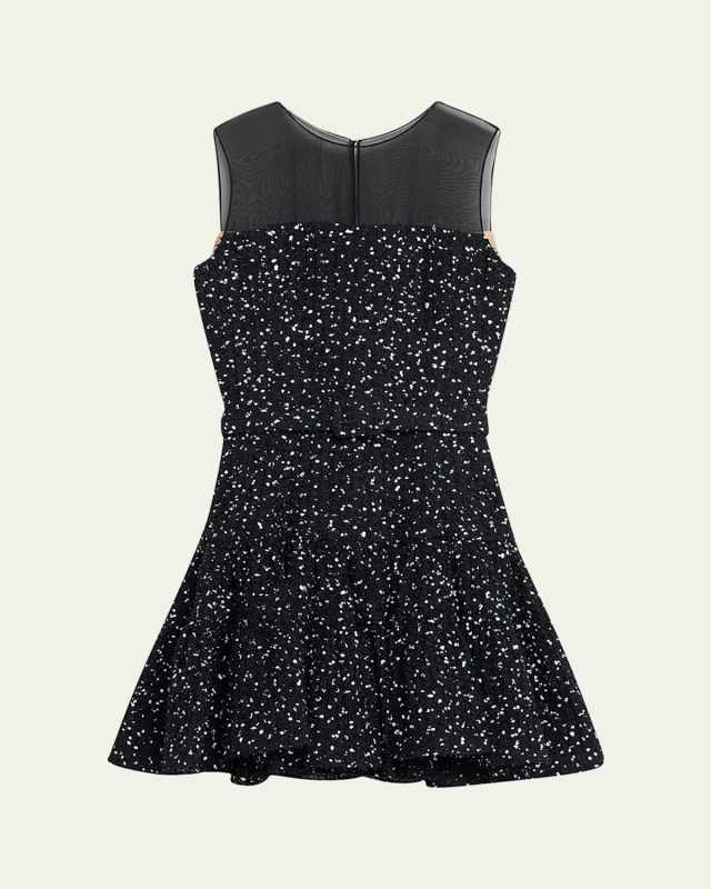 Sleeveless Eyelash Fil Coupe Mini Illusion Dress