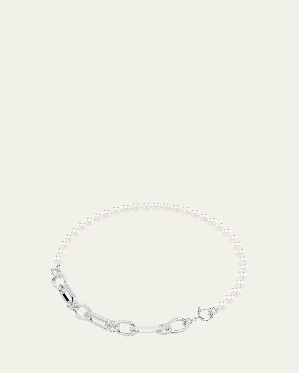 Dextera Crystal Pearl Mixed Link Necklace
