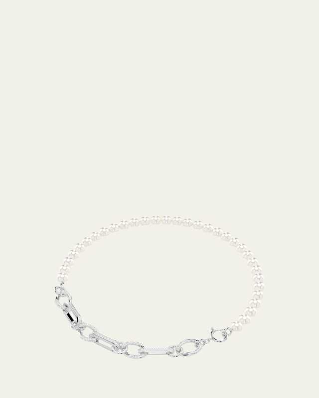 Dextera Crystal Pearl Mixed Link Necklace