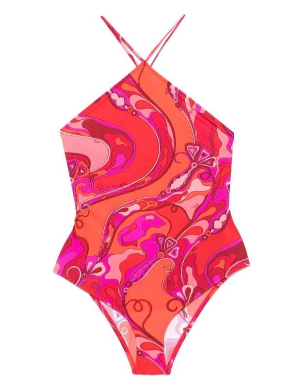 Orchidee-print swimsuit