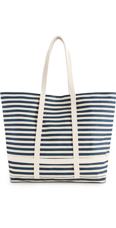 Hat Attack Sunhat Sized Traveler Tote Navy Stripe