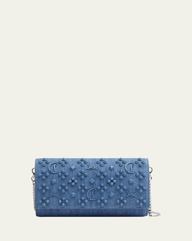 Paloma Loubinthesky Spikes Denim Wallet on Chain