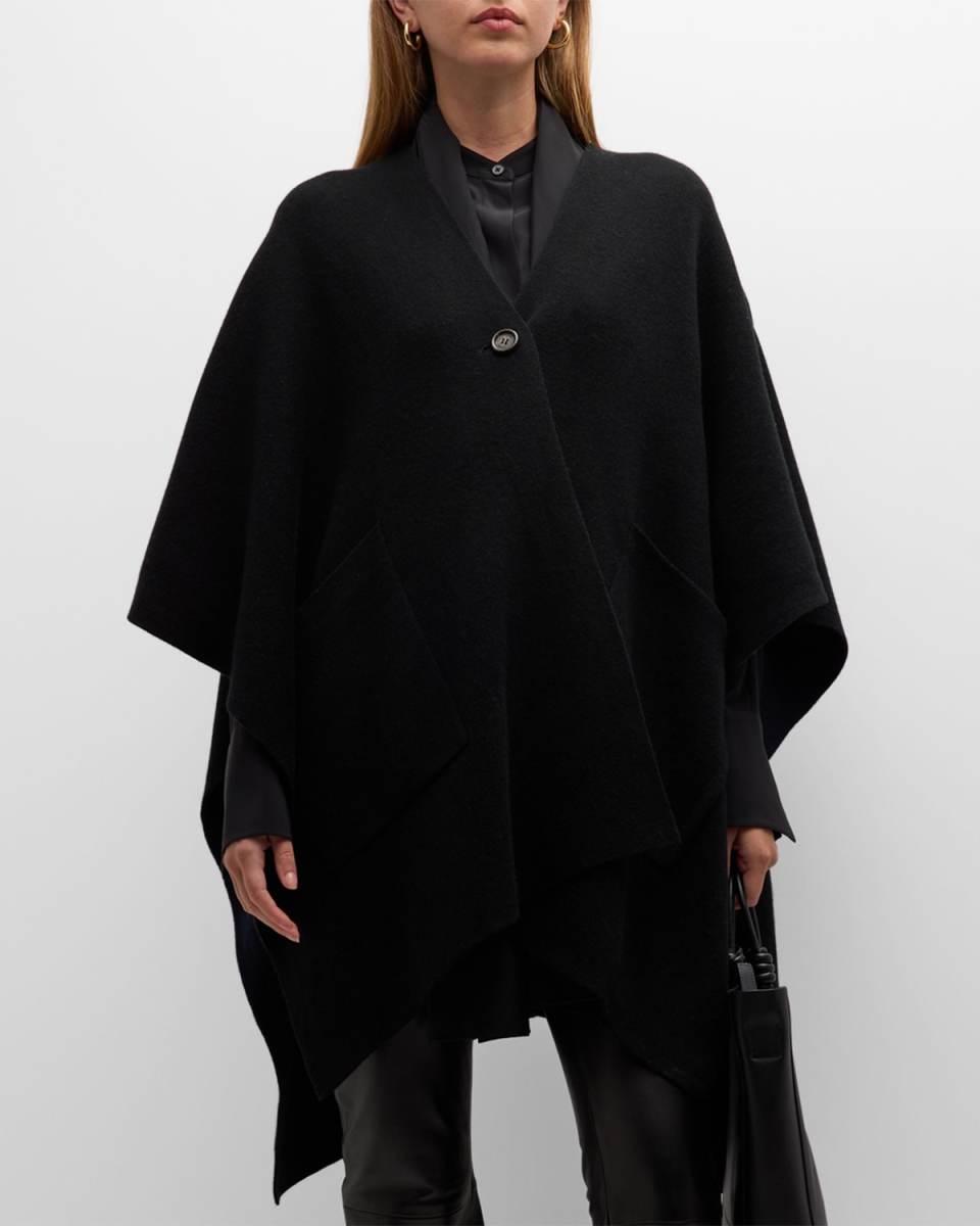 Double-Faced Knit Wool & Cashmere Cape