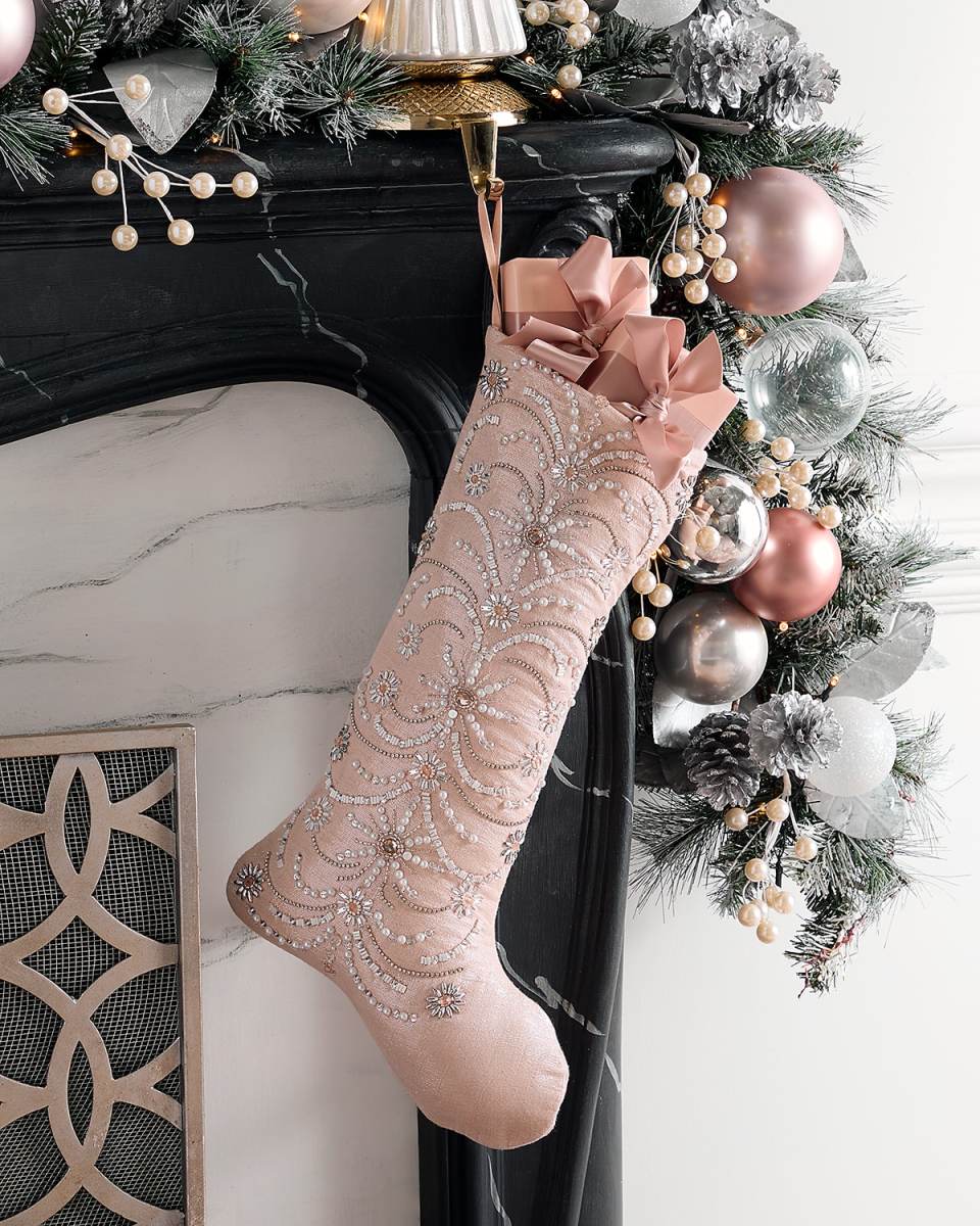 Frosted Bloom Stocking, 19.75"