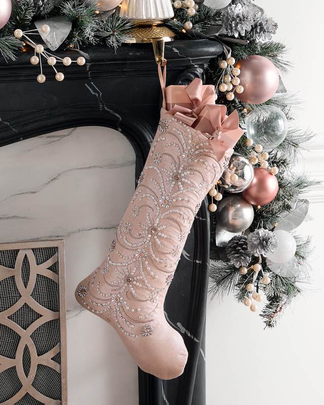 Frosted Bloom Stocking, 19.75"