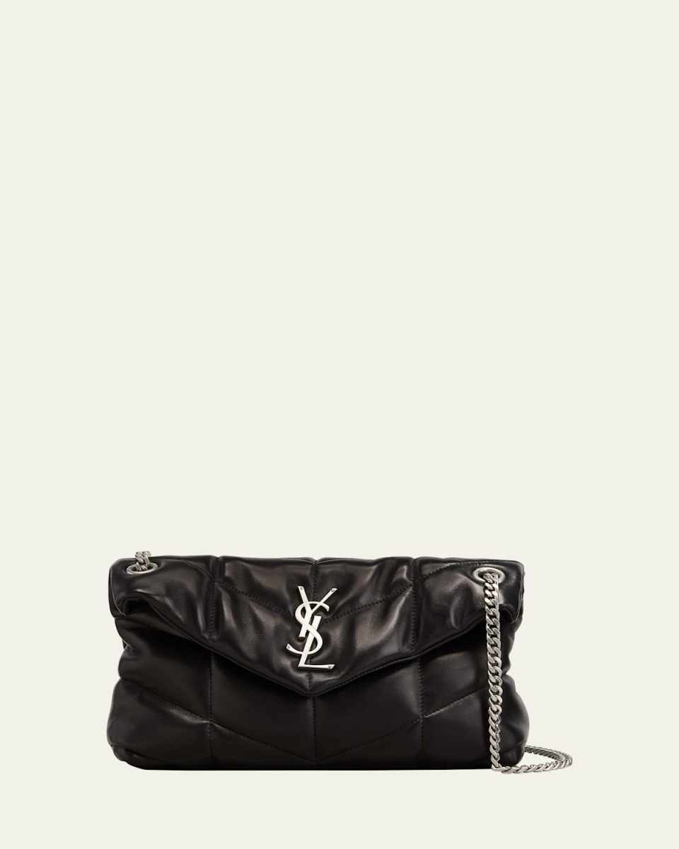 Lou Puffer Small YSL Shoulder Bag in Quilted Leather