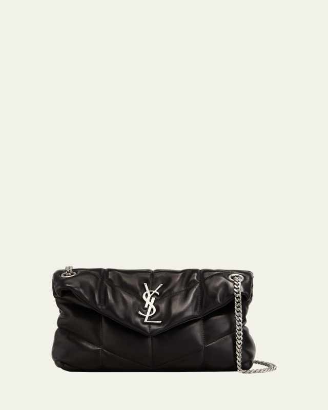 Lou Puffer Small YSL Shoulder Bag in Quilted Leather