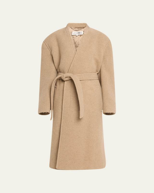 Belted Wool-Blend Coat