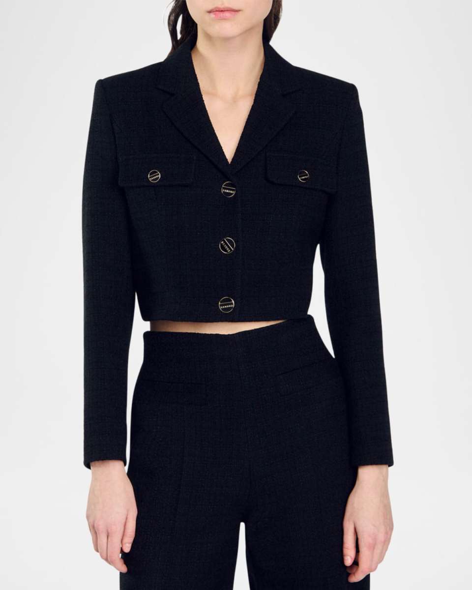 Edma Tweed Tailored Crop Blazer