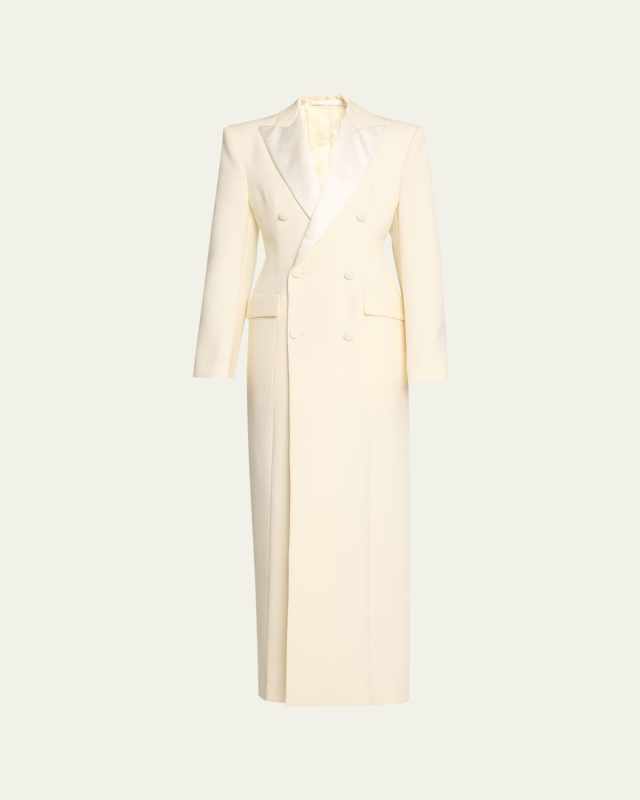 Long Sculpted Wool Coat Dress