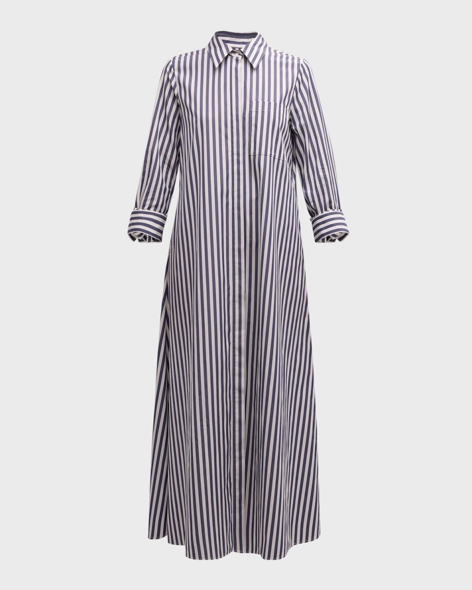 Jenny's Striped Stretch Cotton Poplin Gown