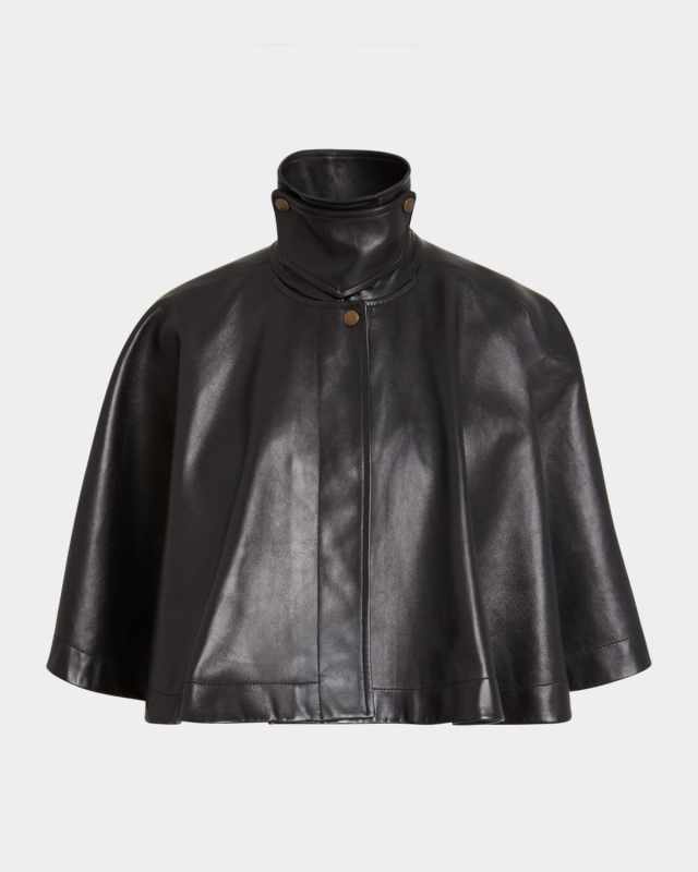 Soft Napa Leather Capelet Jacket
