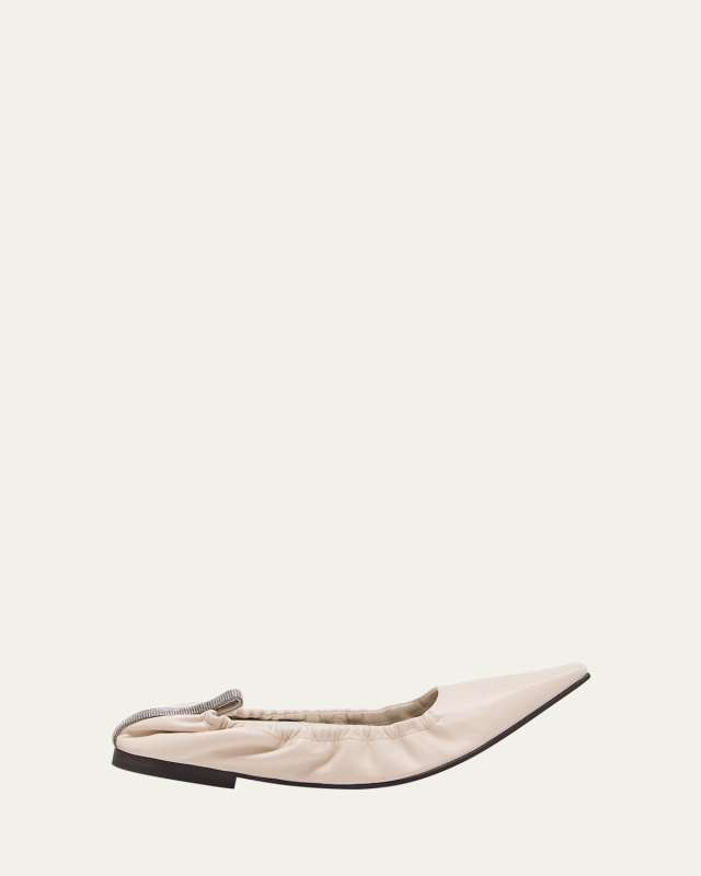 Leather Monili Point Ballerina Flats