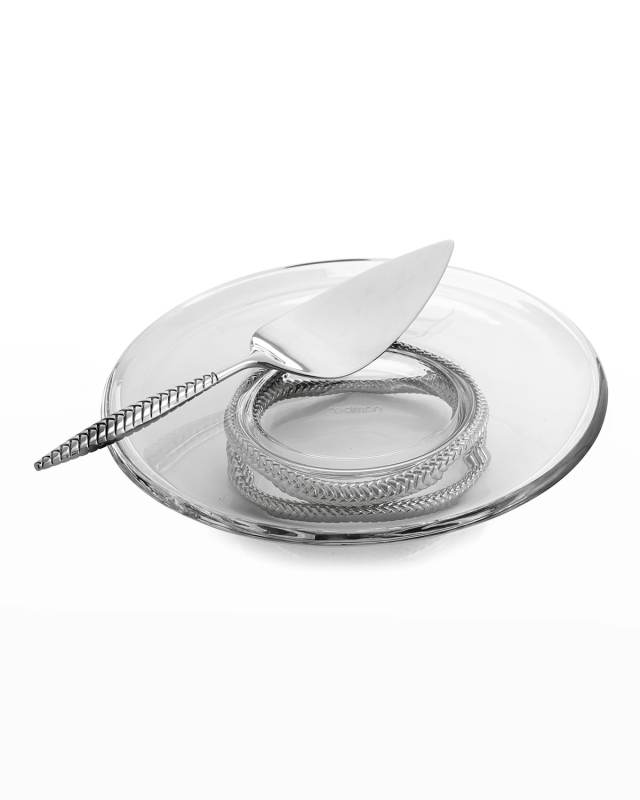 Braid Glass Cake Platter