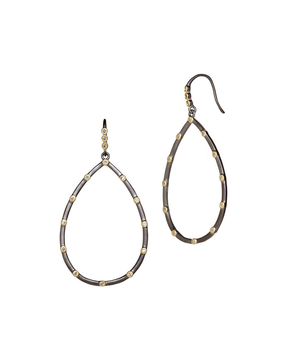 Signature Bezel Teardrop Earrings