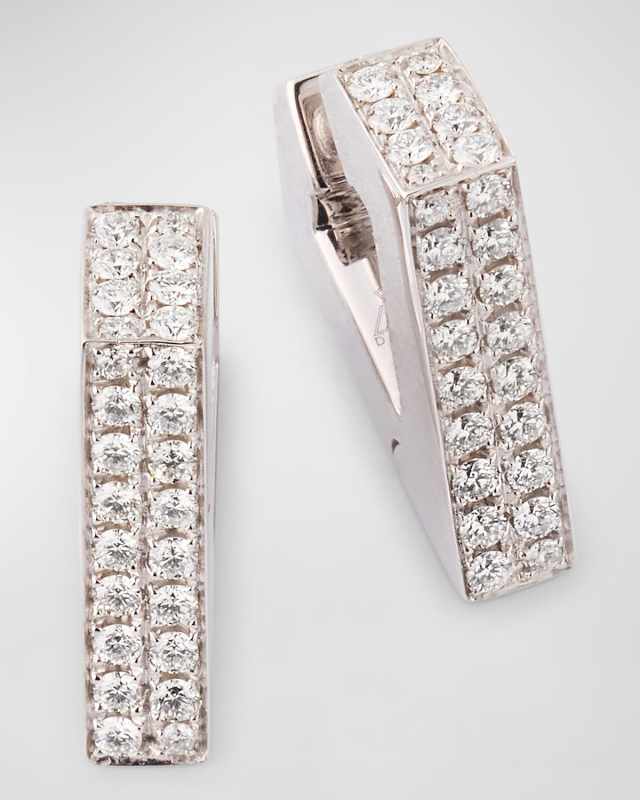 18k White Gold Medium Diamond Brute Diamanti Earrings