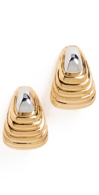 Missoma Wavy Ridge Oversized Stud Earrings Gold