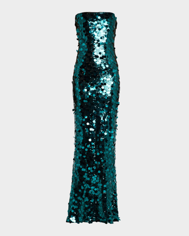 Farah Strapless Sequin Column Gown