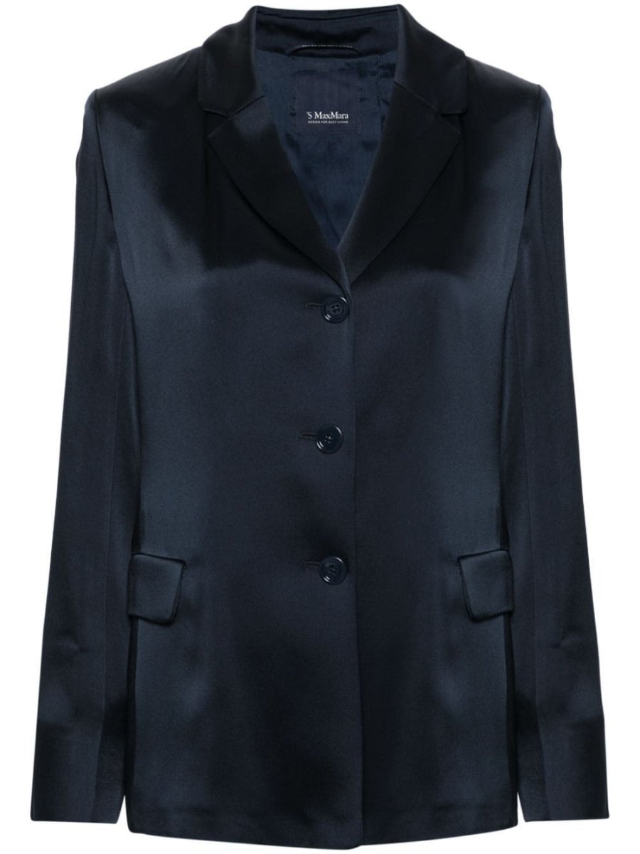 single-breasted satin blazer