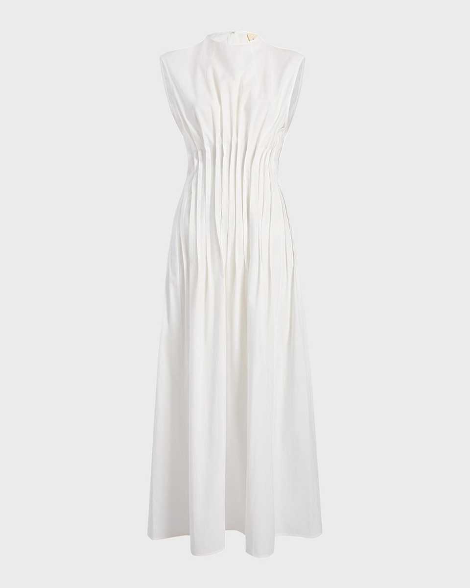 Wes Sleeveless Pleated Maxi Dress