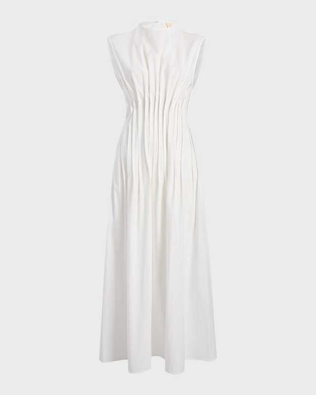 Wes Sleeveless Pleated Maxi Dress