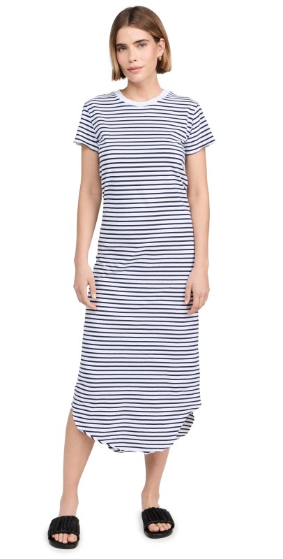Frank & Eileen Harper Perfect Tee Maxi Dress White w/ British Royal Navy
