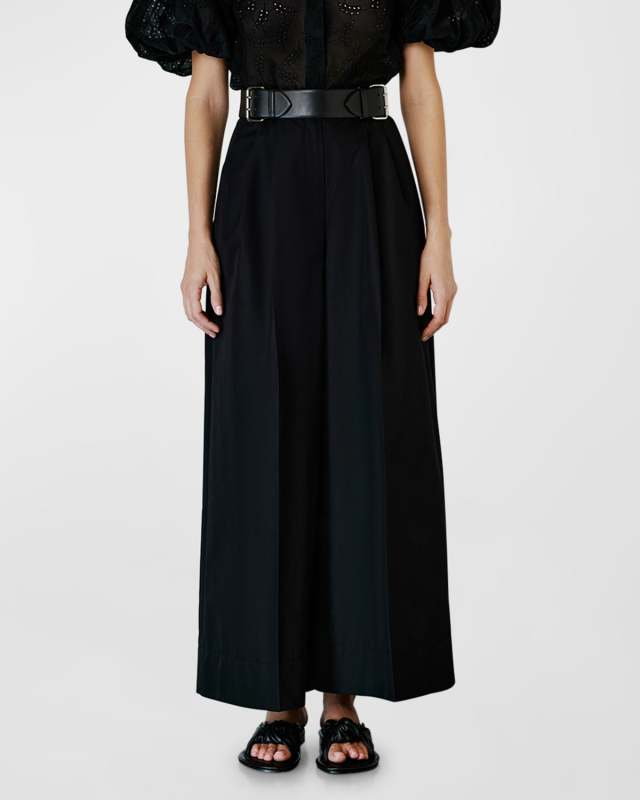 High-Rise Pleated Wide-Leg Pants