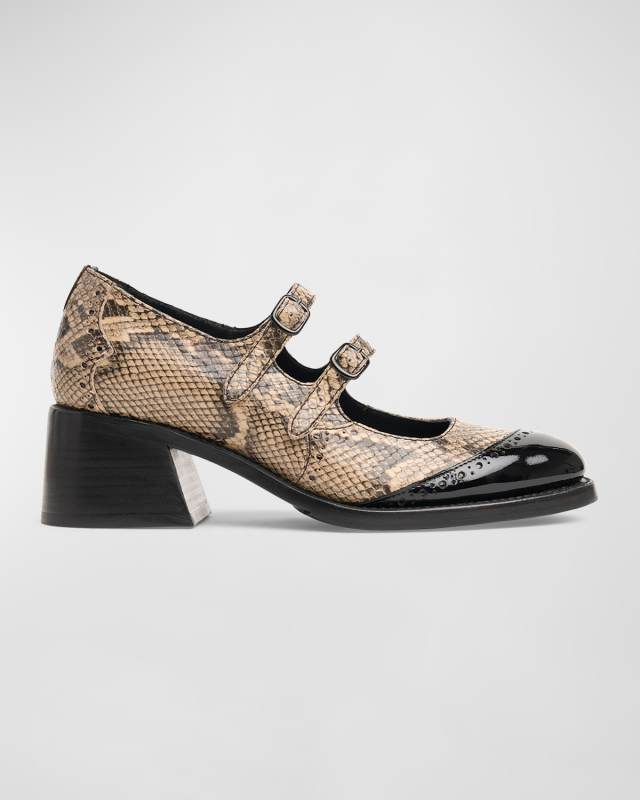 Miss Amlie Bicolor Patent Mary Jane Shoes