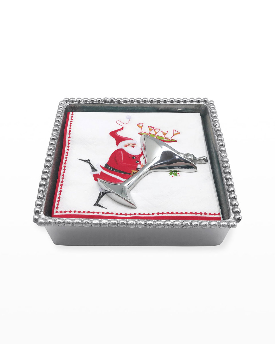 Holiday Cocktail Beaded Napkin Box