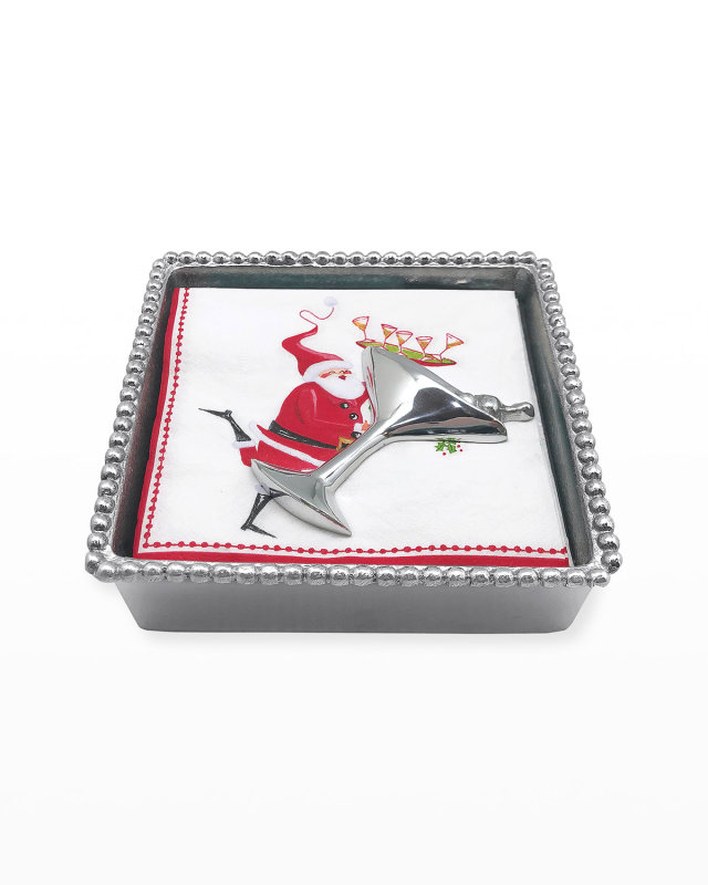 Holiday Cocktail Beaded Napkin Box