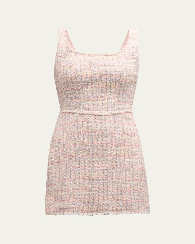 Moda Sleeveless Tweed Mini Dress