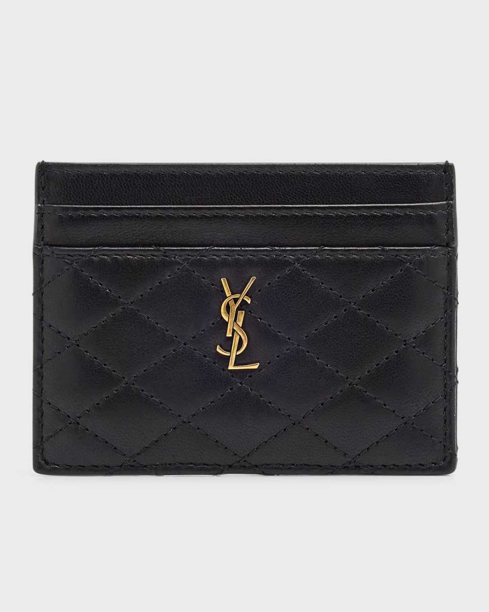 Gaby YSL Card Case in Quilted Leather