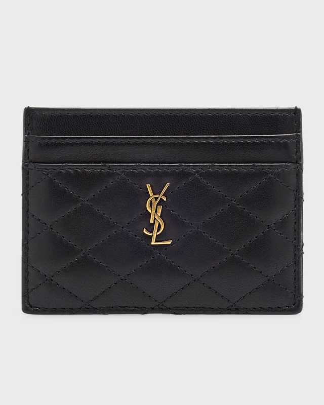 Gaby YSL Card Case in Quilted Leather