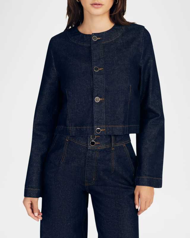 Ezra Button-Front Denim Jacket