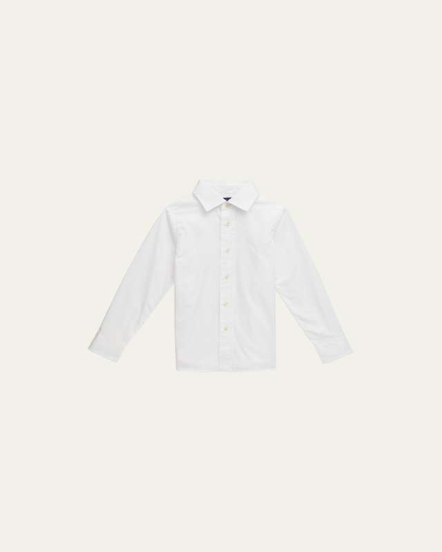 Boy's Poplin Embroidered Dress Shirt, Size 5-7