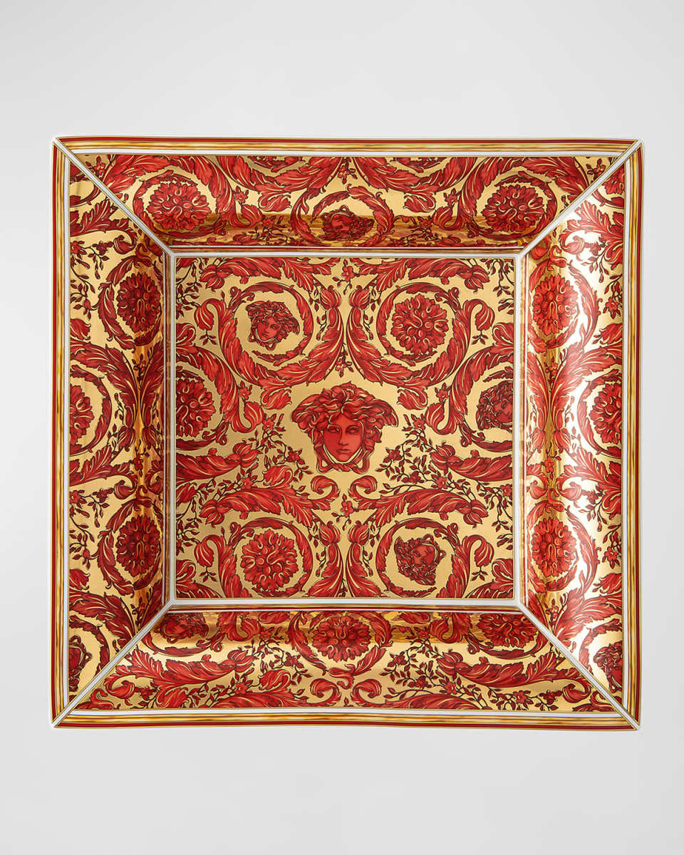 Medusa Garland Red Square Tray