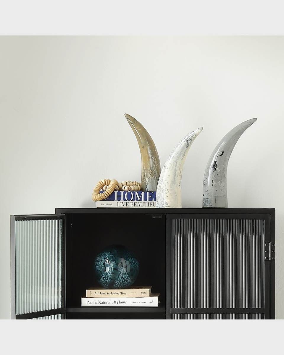 Varigated Horn Decorative Objects, Set of 3