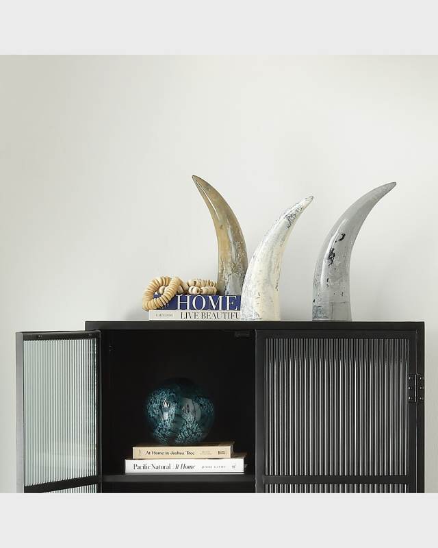 Varigated Horn Decorative Objects, Set of 3