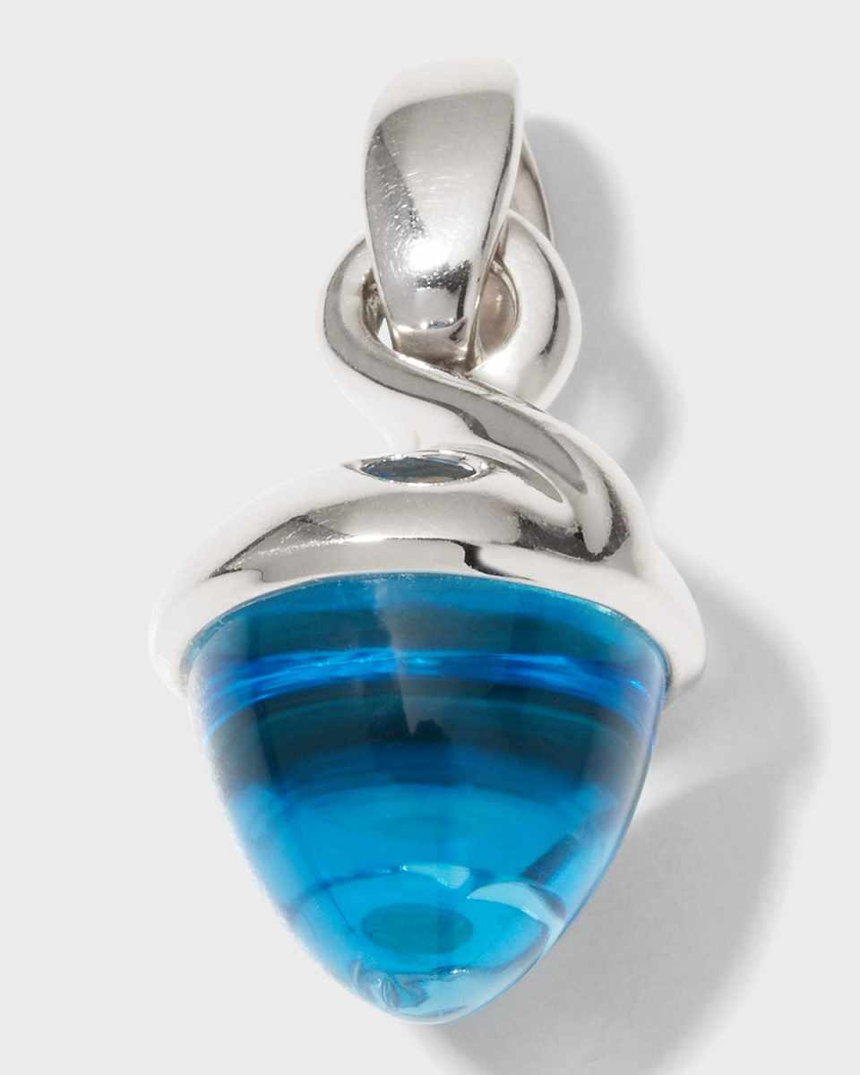 Mikado Bouquet Swiss Blue Topaz Pendant Enhancer in White Gold