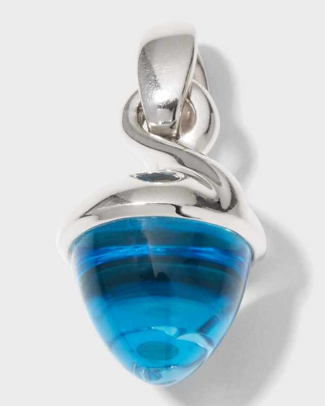 Mikado Bouquet Swiss Blue Topaz Pendant Enhancer in White Gold