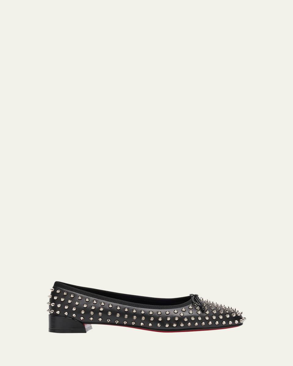 Sweetie Jane Spikes Leather Red Sole Flats